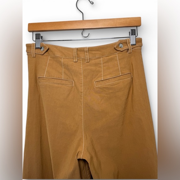 Anthropologie Maeve Wide Leg Pants High Rise Camel Brown US 10 - Picture 10 of 14